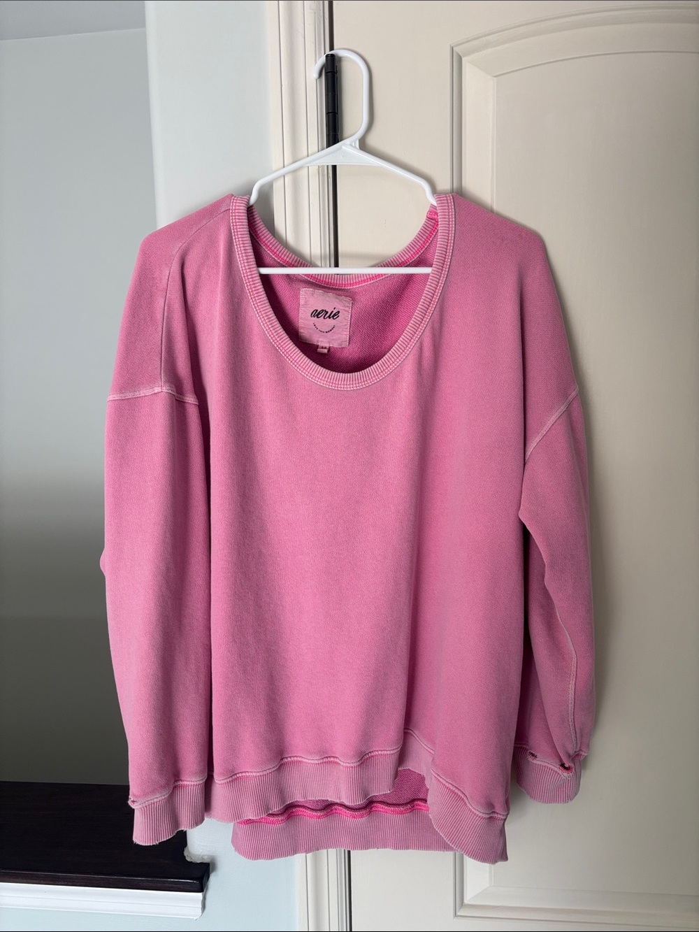 aerie Pink Scoop Neck Crew Sweatshirt